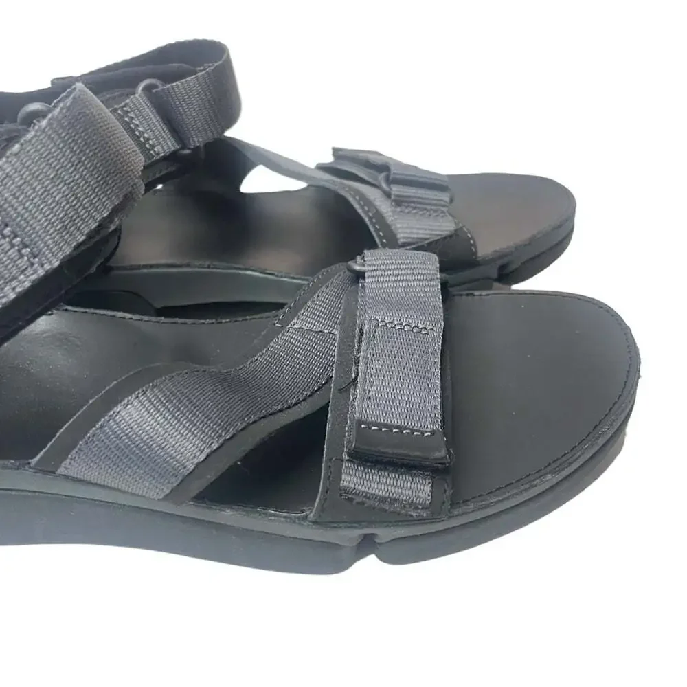 Clarks Black Tri Cove Trigenic Cross Over Strap Rugged Sole Sandals Size…